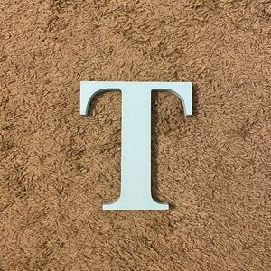 Turquoise Blue Letter T Wall Art
